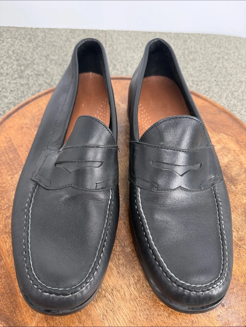 GH Bass Shoes Mens 13 D Black Leather Martin Penny Loafer Slip On Casaual